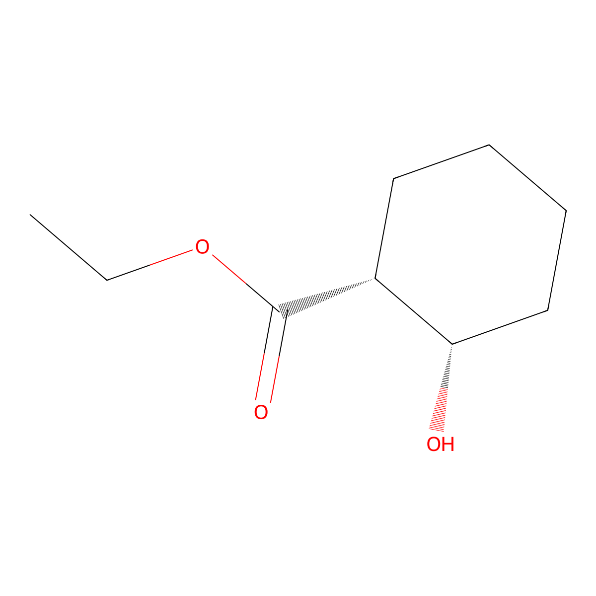 cis-Ethyl 2-hydroxycyclohexanecarboxylate molecular structure, CAS 6149-52-6
