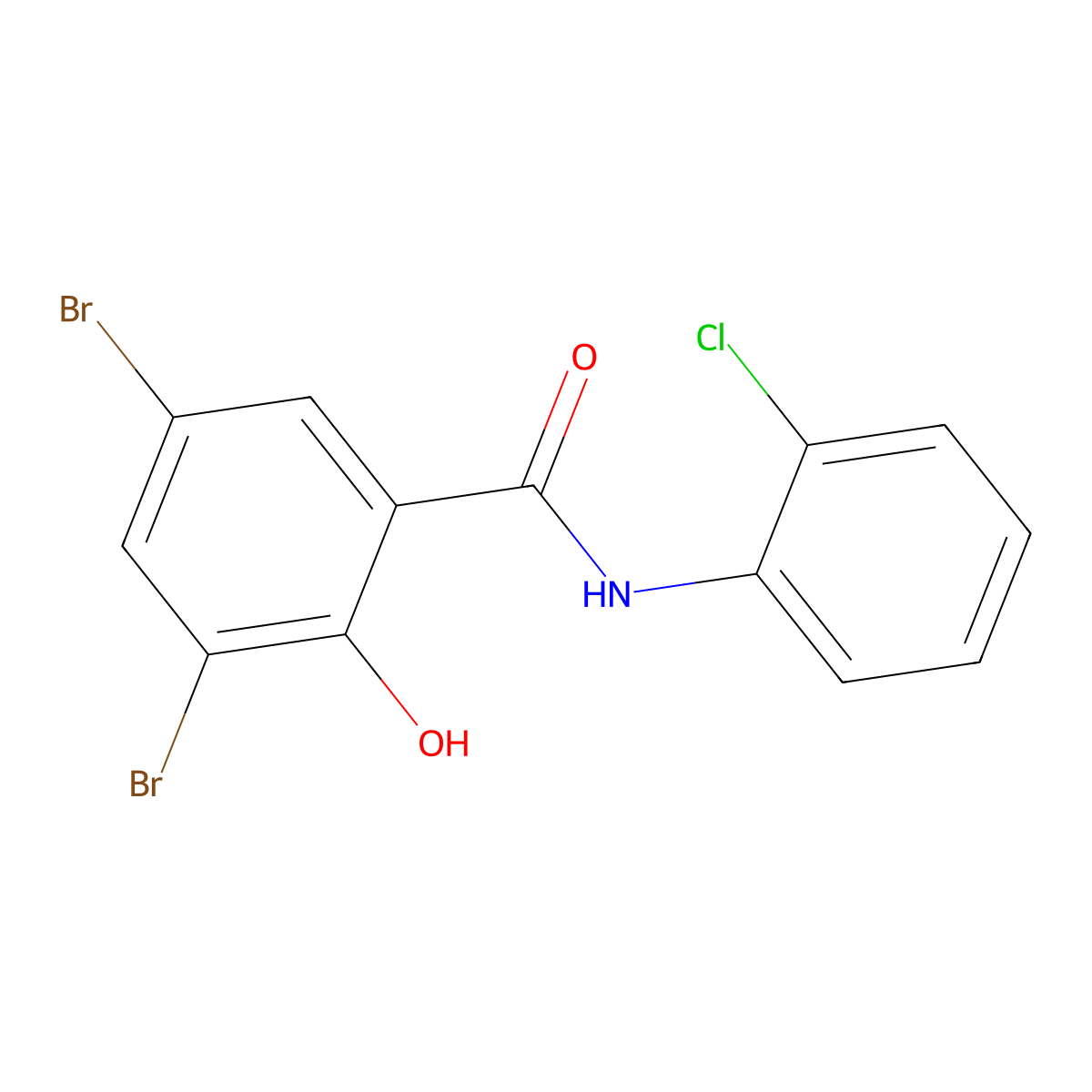 3,5-dibromo-N-(2-chlorophenyl)-2-hydroxybenzamide molecular structure, CAS 6149-60-6