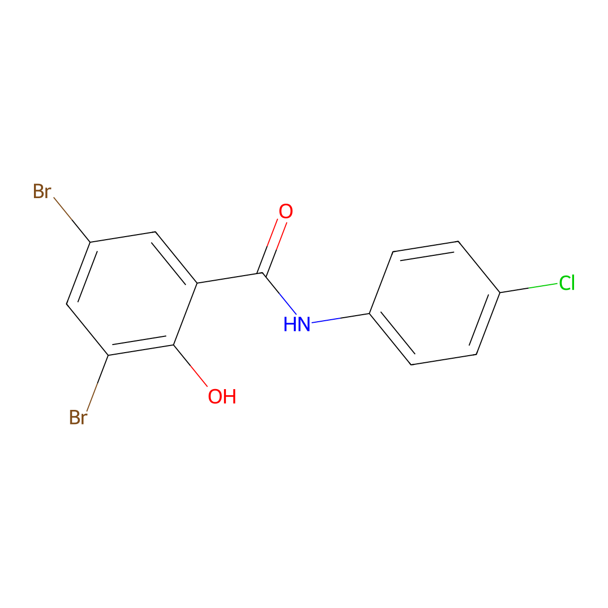 3,5-dibromo-N-(4-chlorophenyl)-2-hydroxybenzamide molecular structure, CAS 6149-62-8