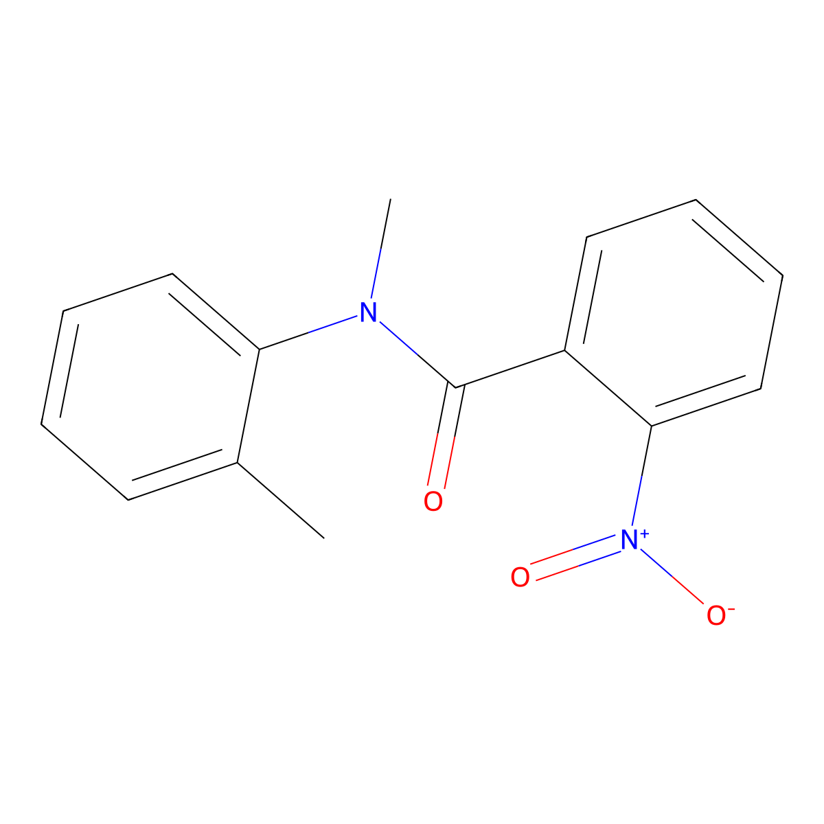 Benzamide, N-methyl-N-(2-methylphenyl)-2-nitro- molecular structure, CAS 61494-29-9