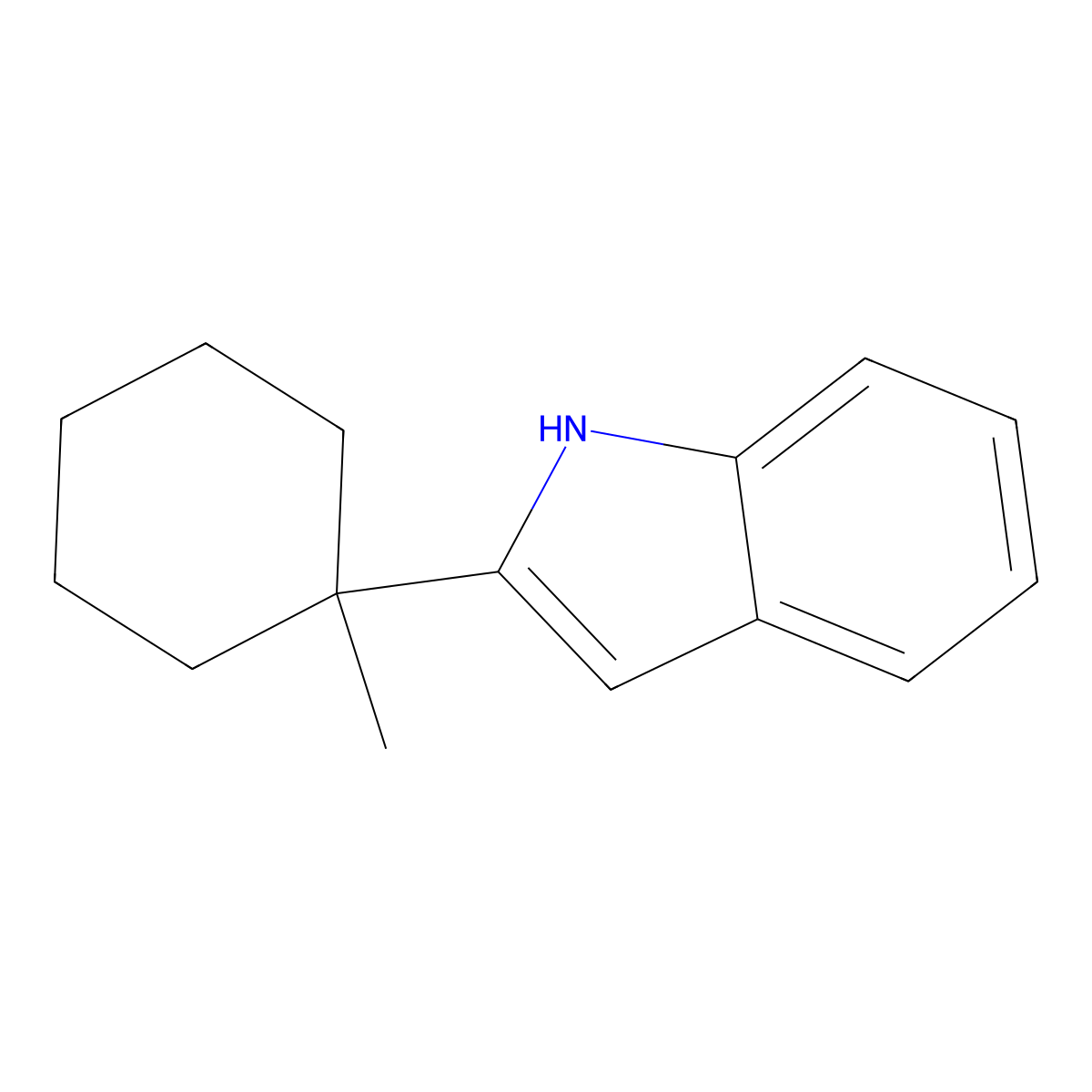 2-(1-methylcyclohexyl)-1H-indole molecular structure, CAS 61495-03-2