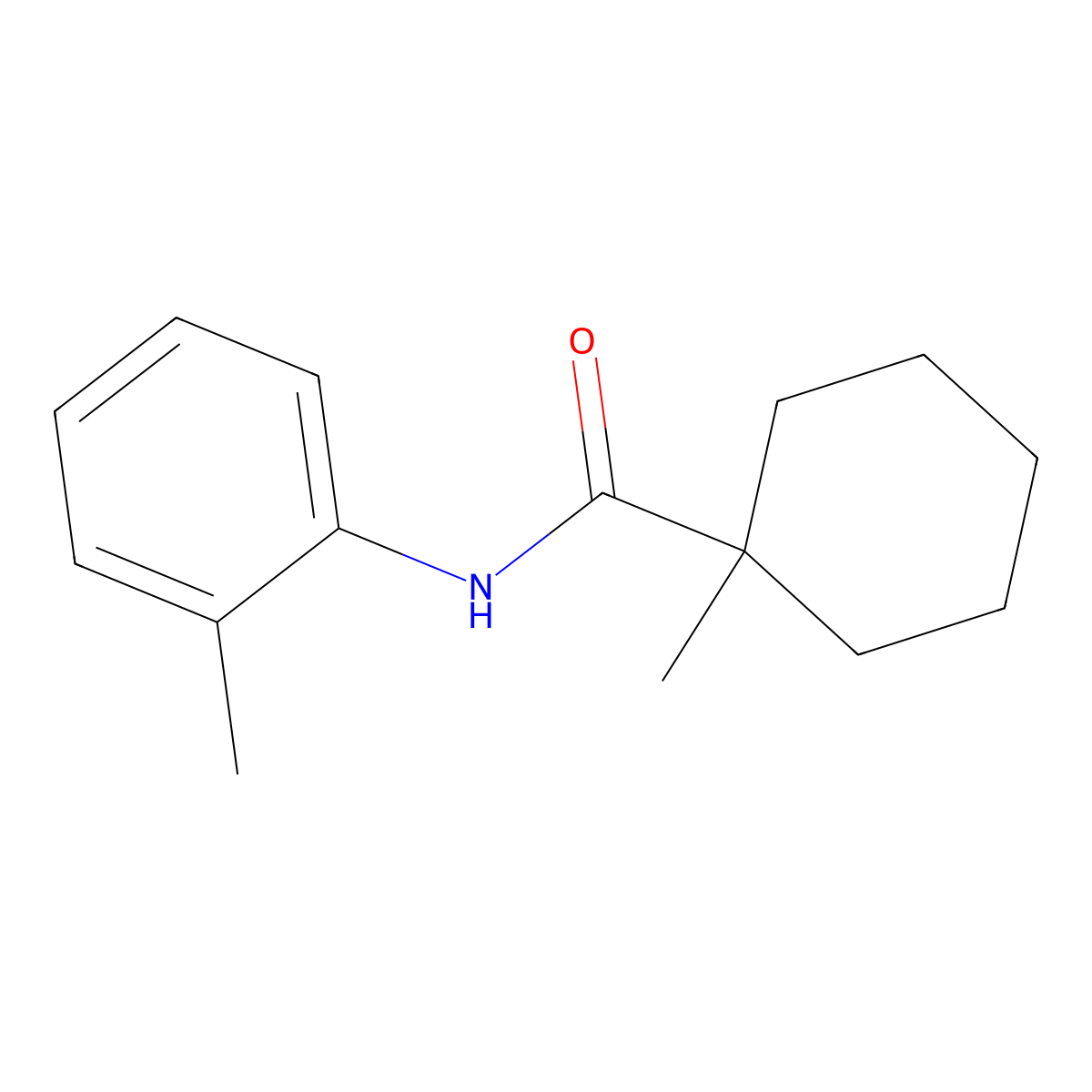 1-Methyl-N-(2-methylphenyl)cyclohexane-1-carboxamide molecular structure, CAS 61495-05-4