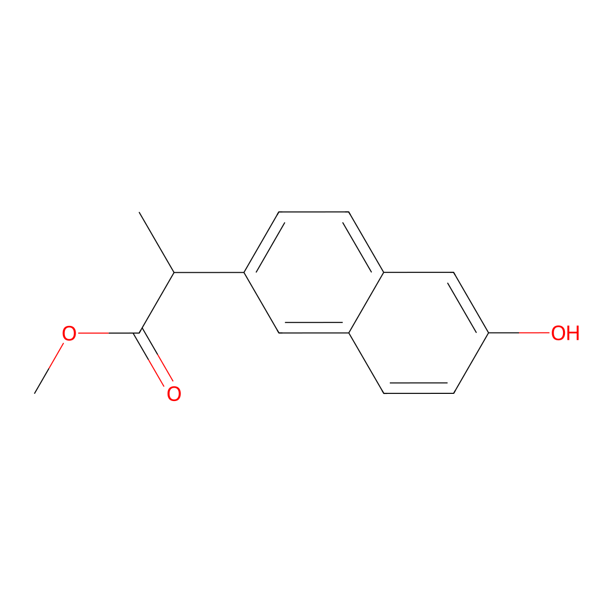 2-(6-Hydroxy-naphthalen-2-yl)-propionic acid methyl ester molecular structure, CAS 61495-42-9