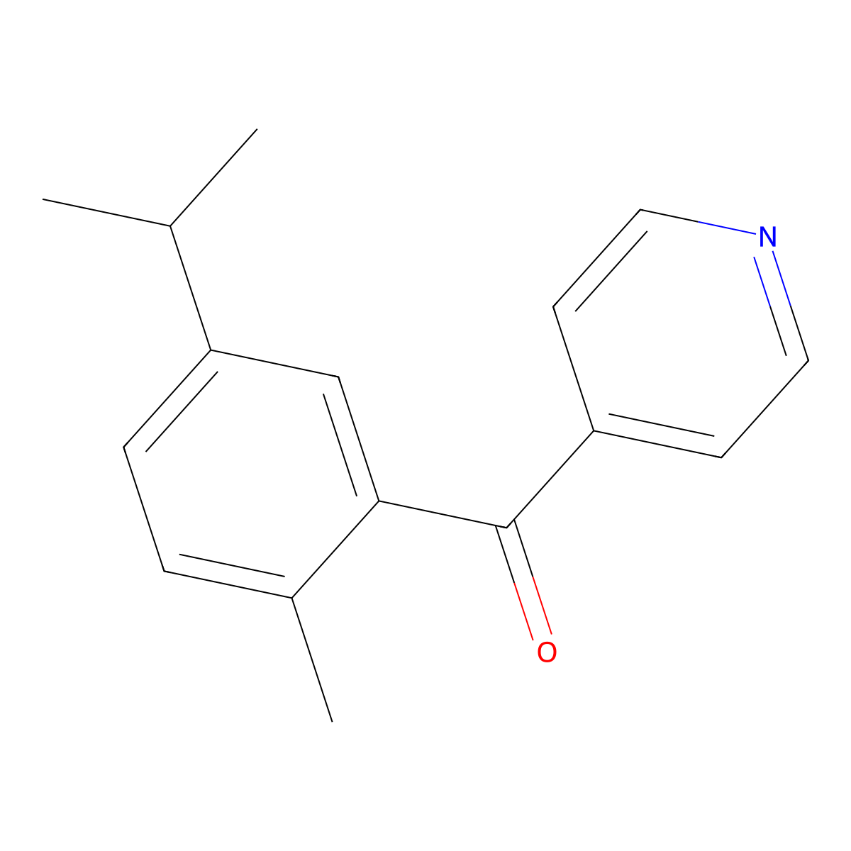 [2-Methyl-5-(propan-2-yl)phenyl](pyridin-4-yl)methanone molecular structure, CAS 61496-10-4