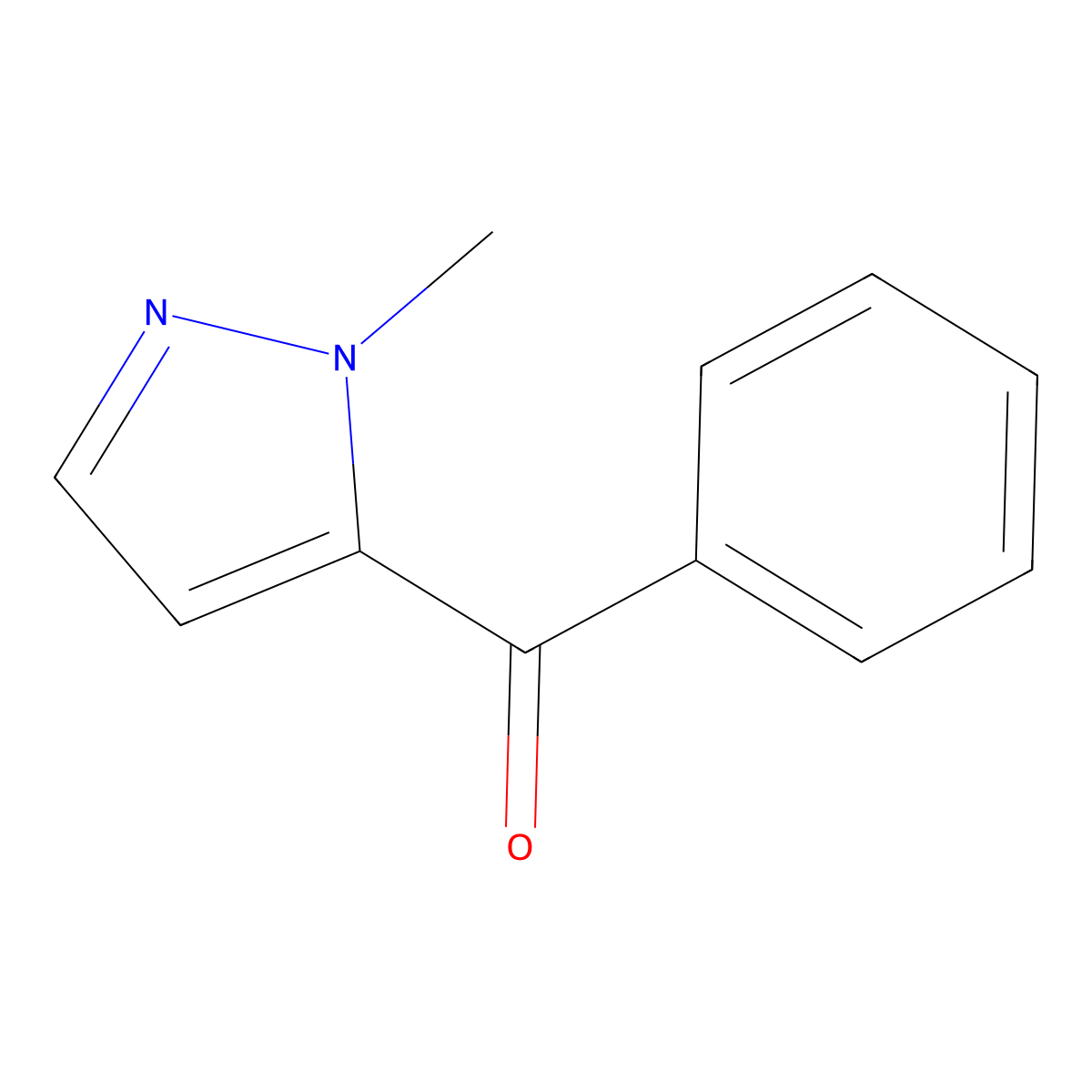(1-Methyl-1H-pyrazol-5-yl)(phenyl)methanone molecular structure, CAS 61496-24-0