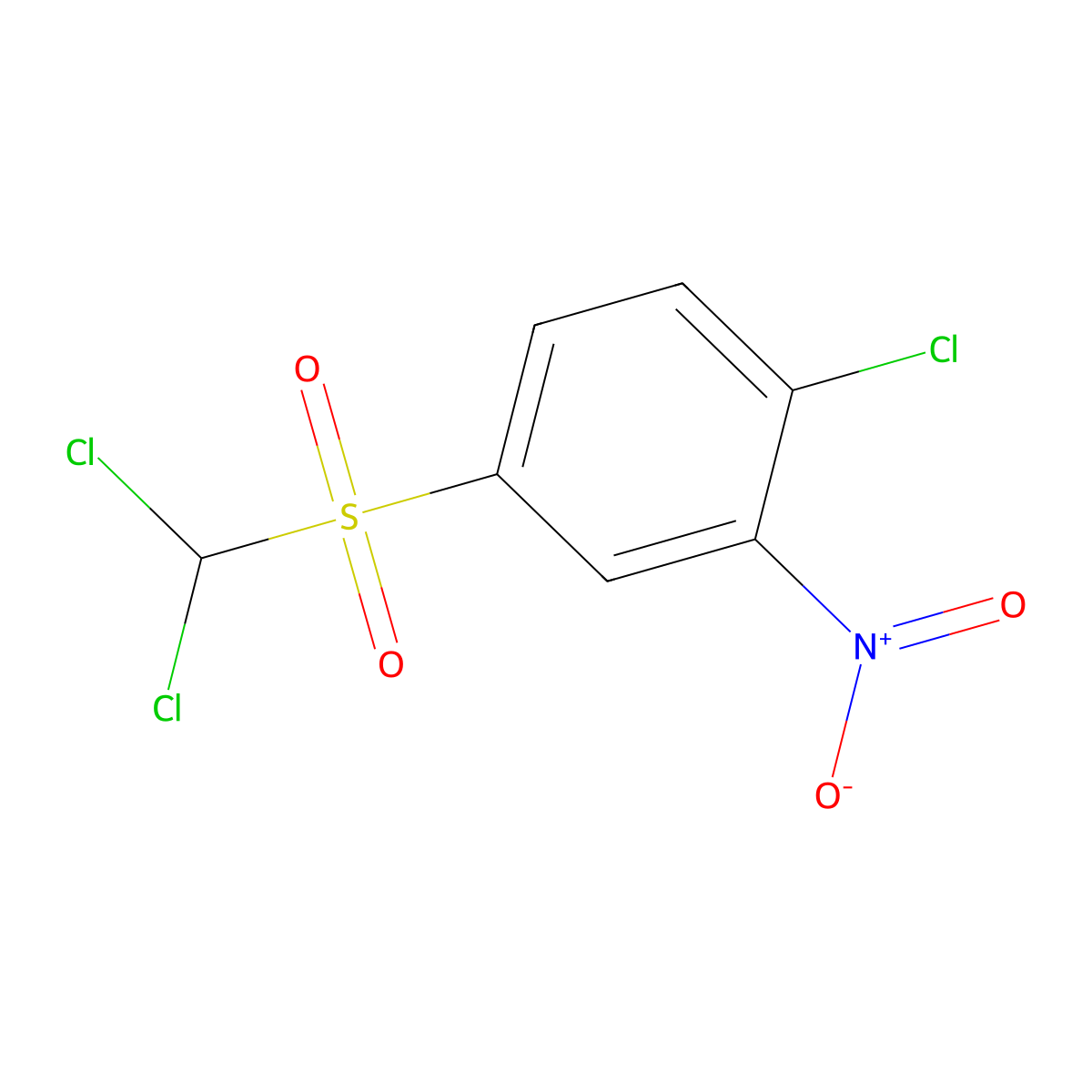 Benzene, 1-chloro-4-[(dichloromethyl)sulfonyl]-2-nitro- molecular structure, CAS 61496-44-4