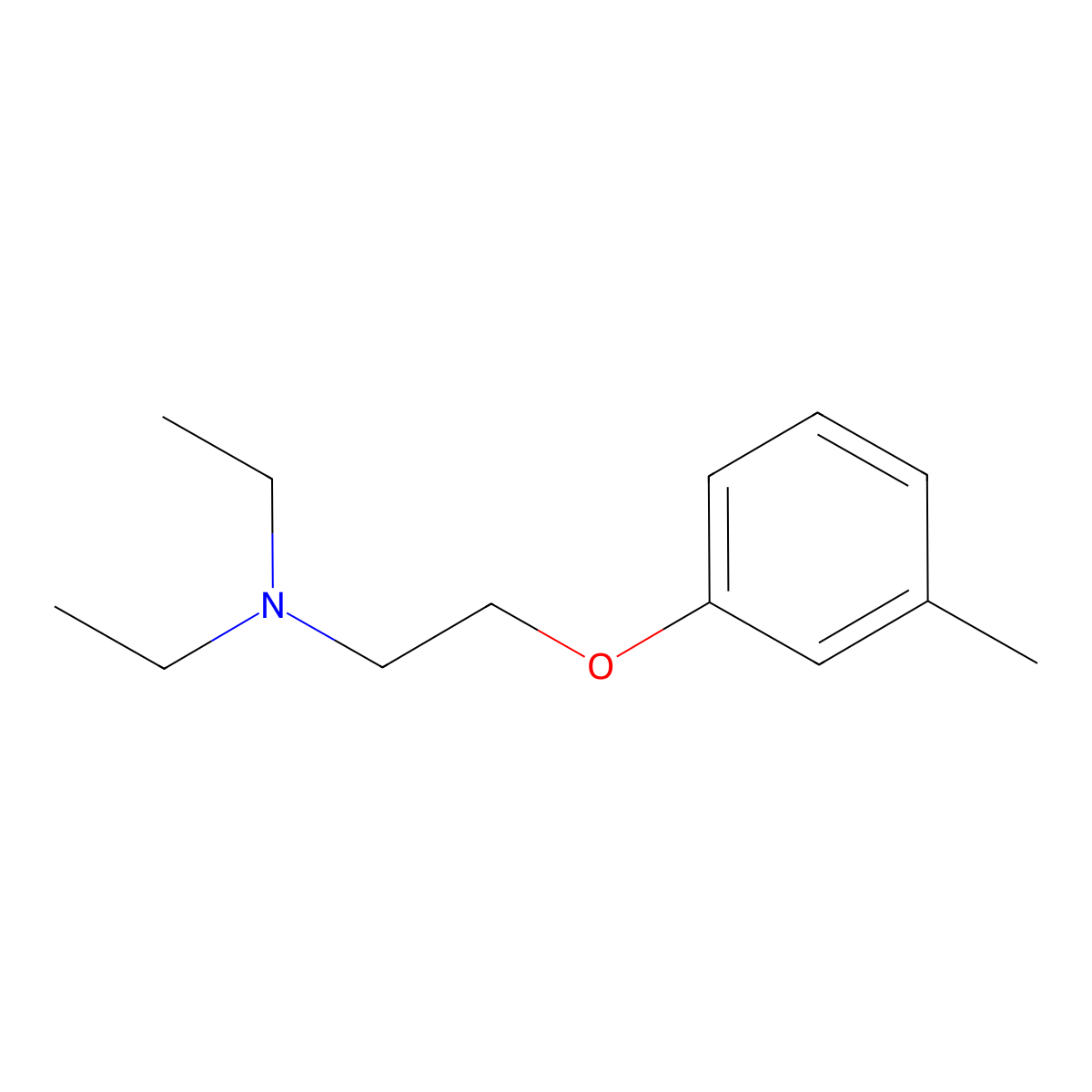 Ethanamine, N,N-diethyl-2-(3-methylphenoxy)- molecular structure, CAS 61499-27-2