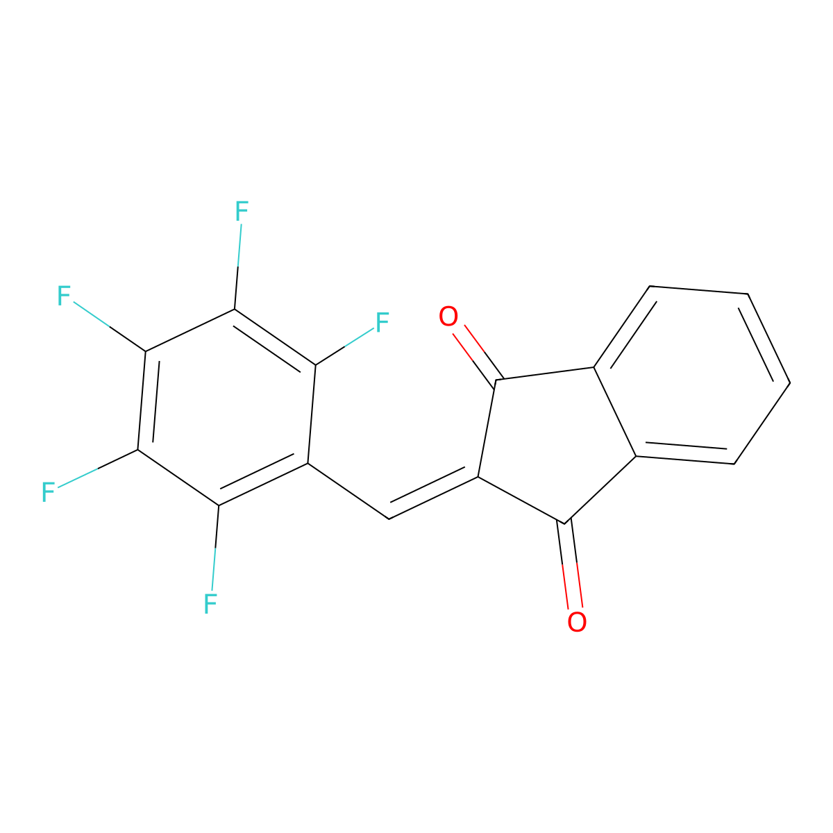 1H-Indene-1,3(2H)-dione, 2-[(pentafluorophenyl)methylene]- molecular structure, CAS 61499-34-1