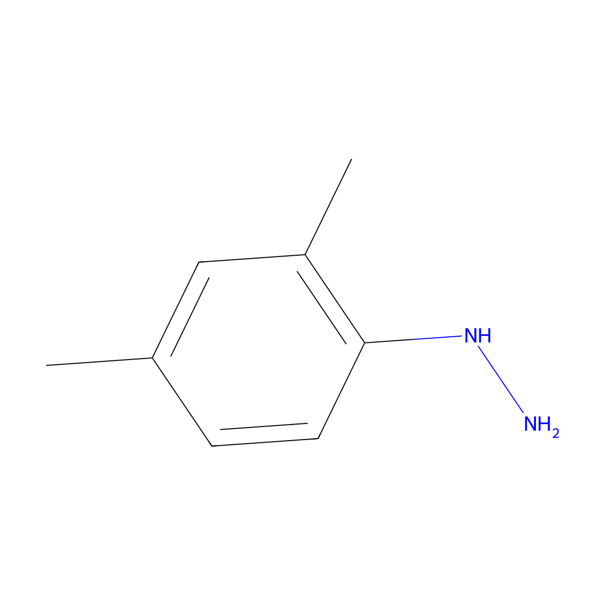 (2,4-Dimethylphenyl)hydrazine molecular structure, CAS 615-00-9