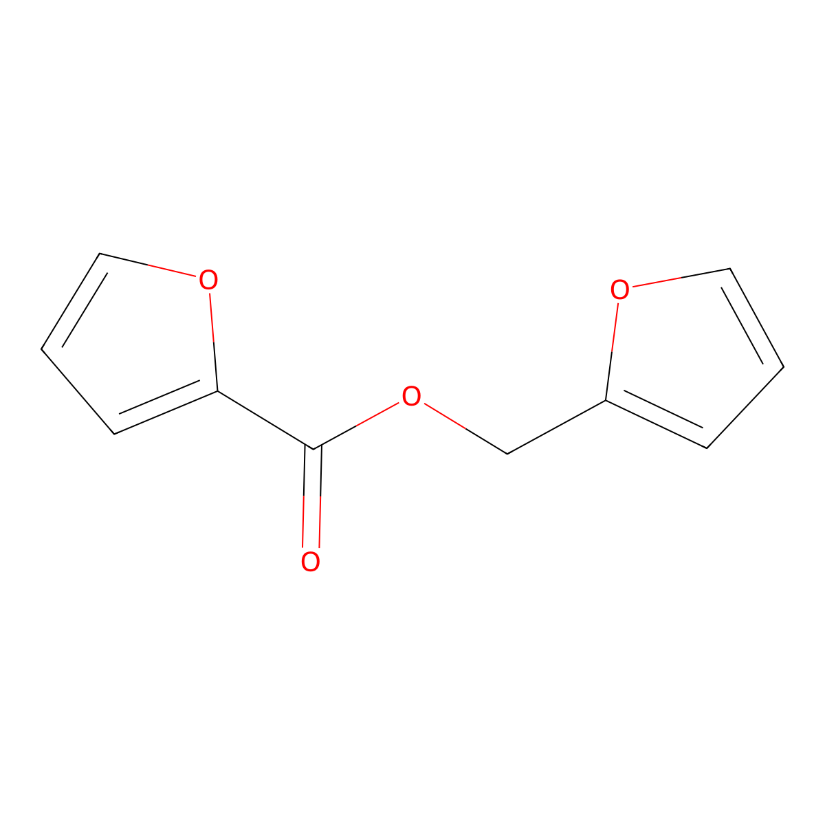 Furfuryl 2-furoate molecular structure, CAS 615-11-2