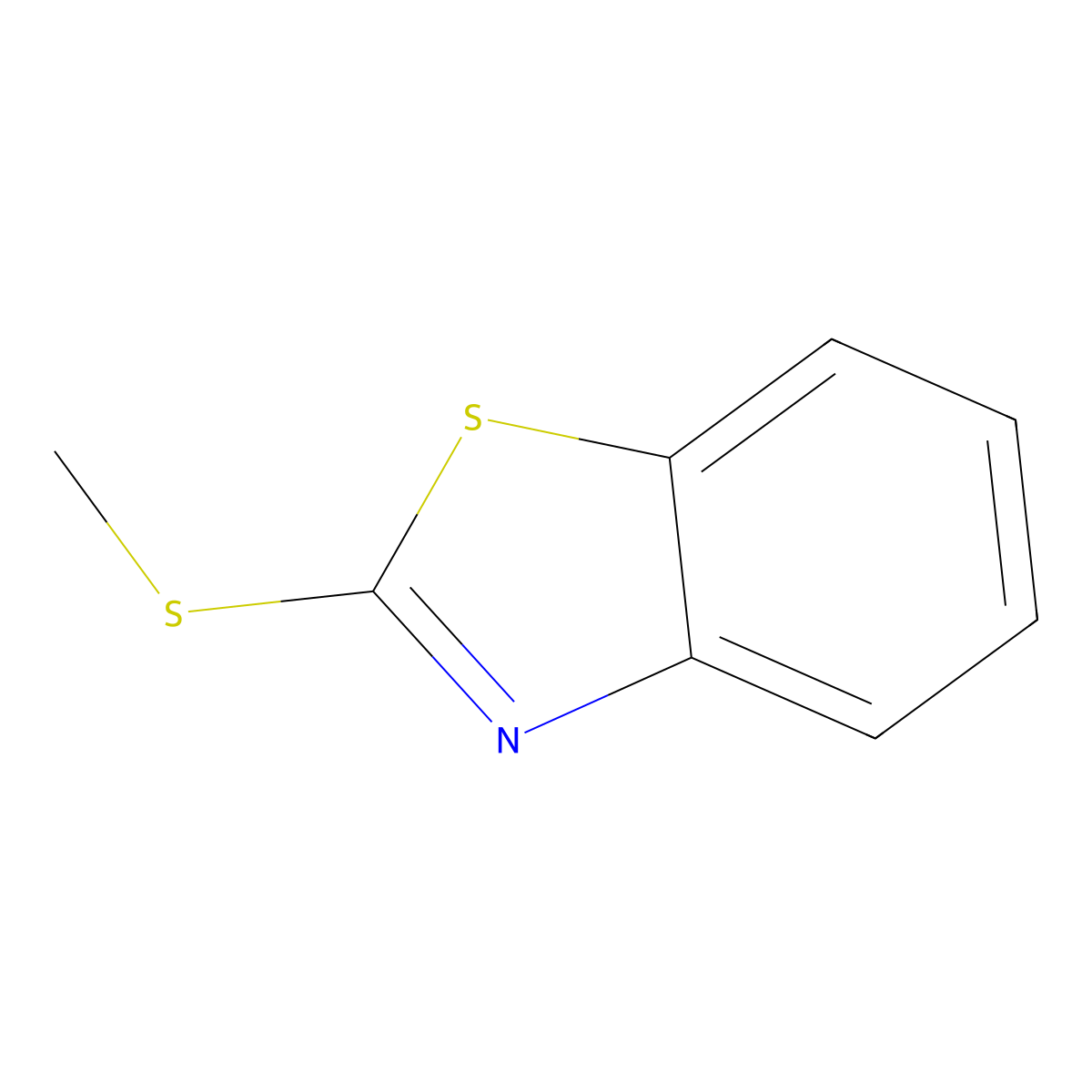 2-(Methylthio)benzothiazole molecular structure, CAS 615-22-5