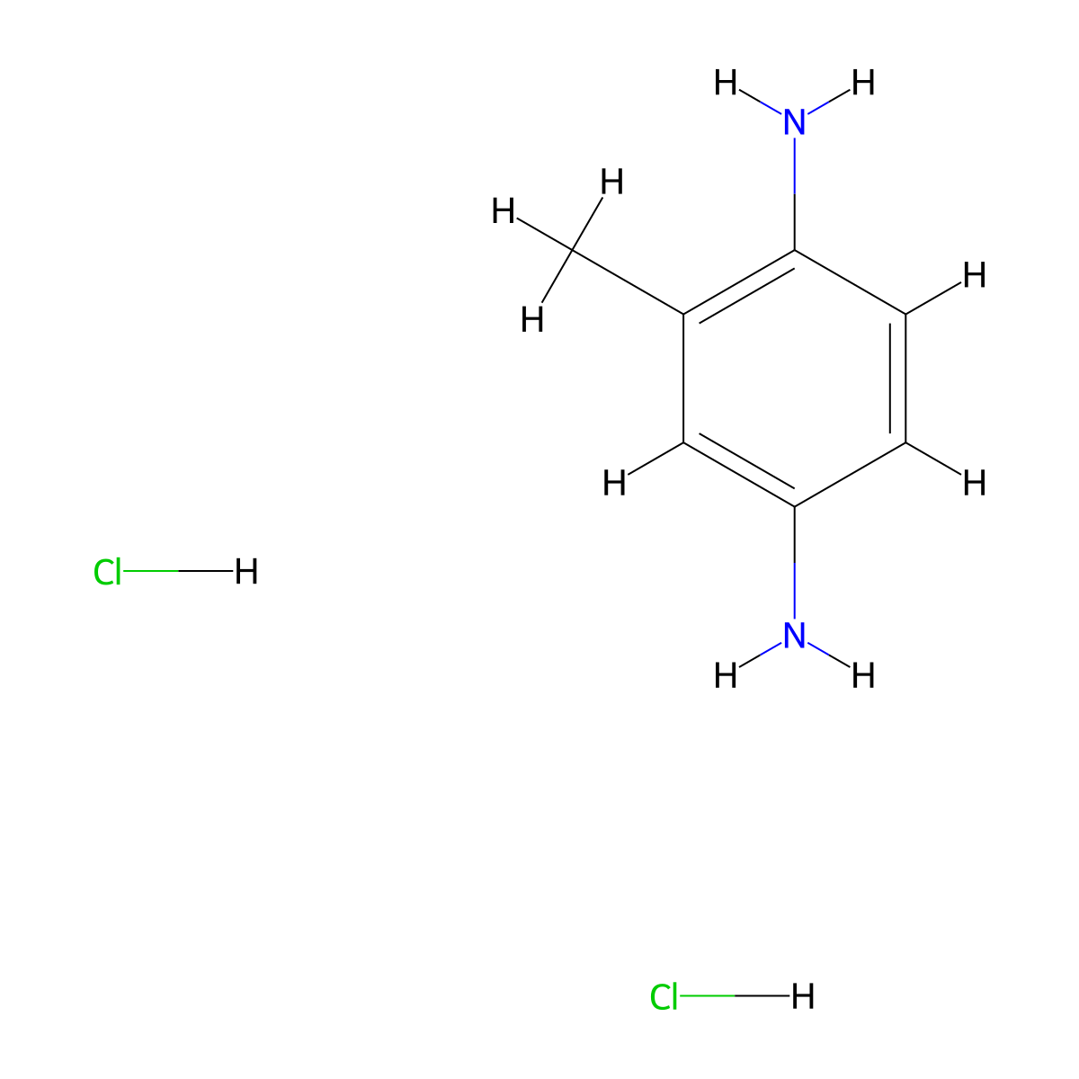 2,5-Diaminotoluene Dihydrochloride molecular structure, CAS 615-45-2