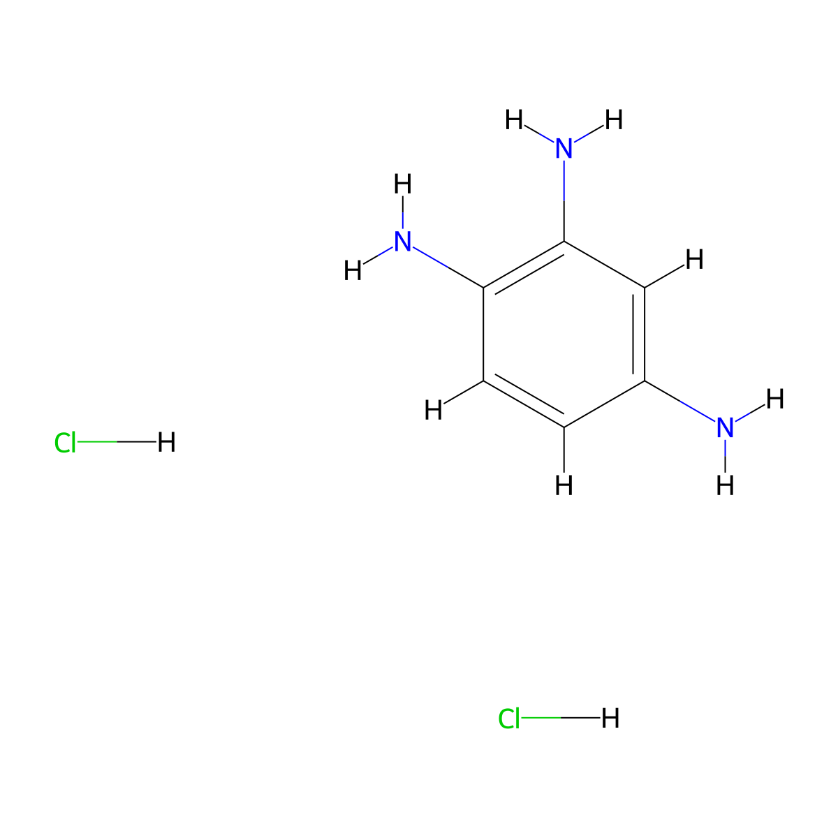 1,2,4-Benzenetriamine, hydrochloride (1:2) molecular structure, CAS 615-47-4