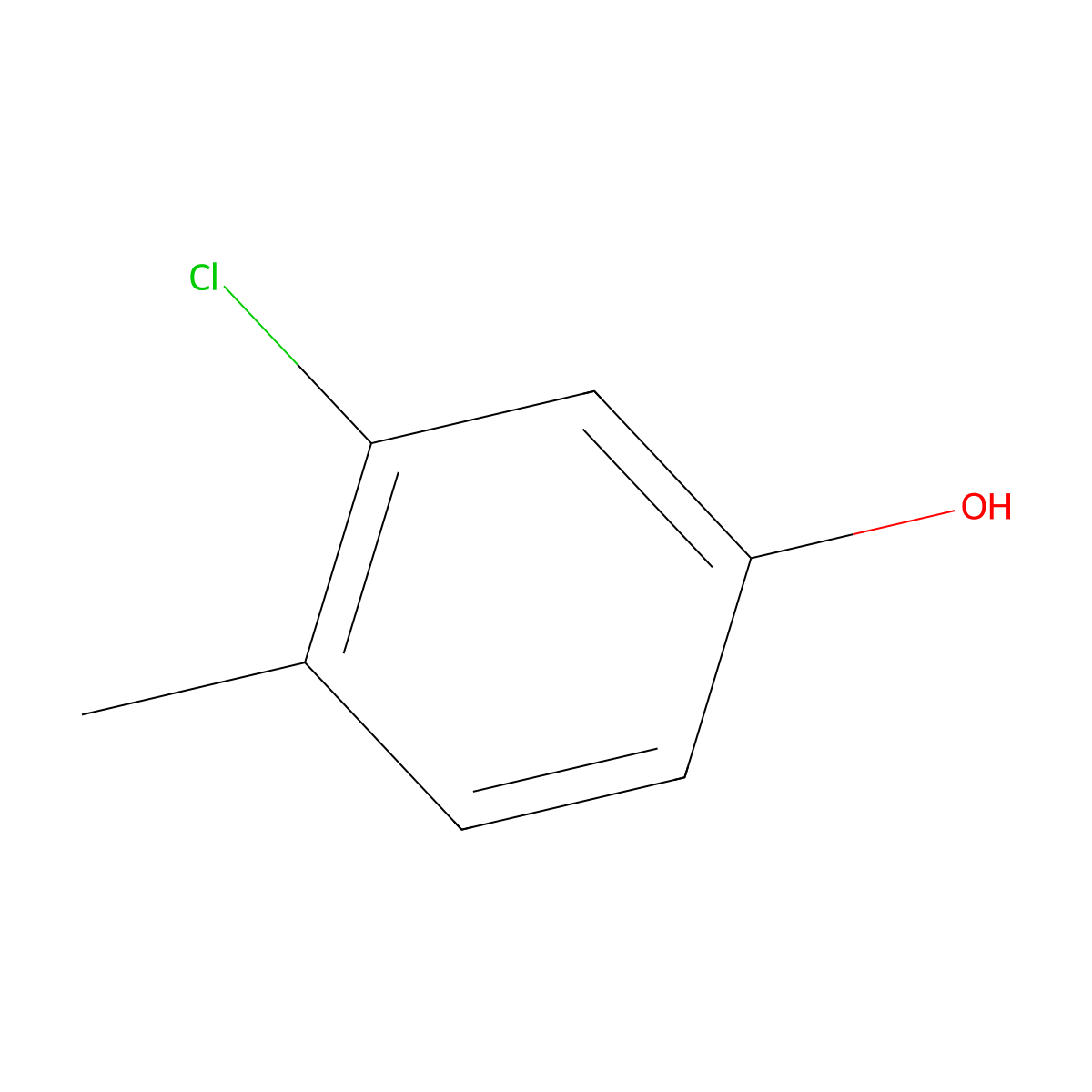 3-Chloro-4-methylphenol molecular structure, CAS 615-62-3