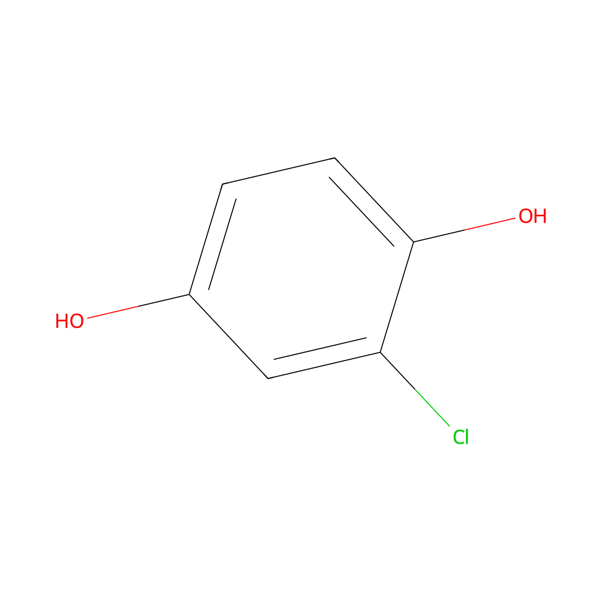 Chlorohydroquinone molecular structure, CAS 615-67-8