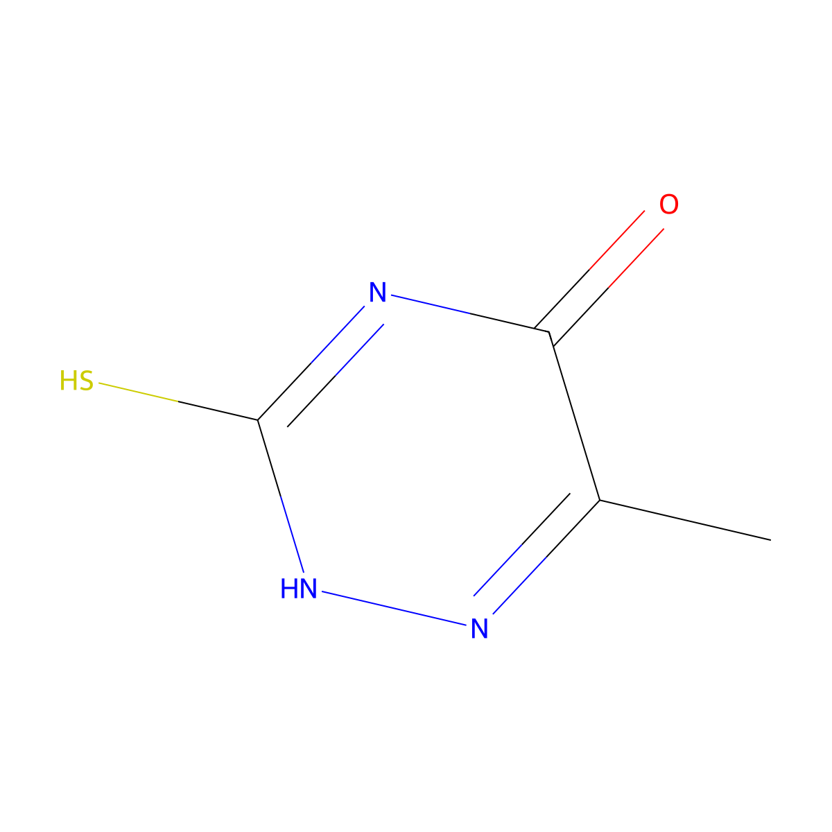 6-methyl-3-sulfanyl-2H-1,2,4-triazin-5-one molecular structure, CAS 615-76-9