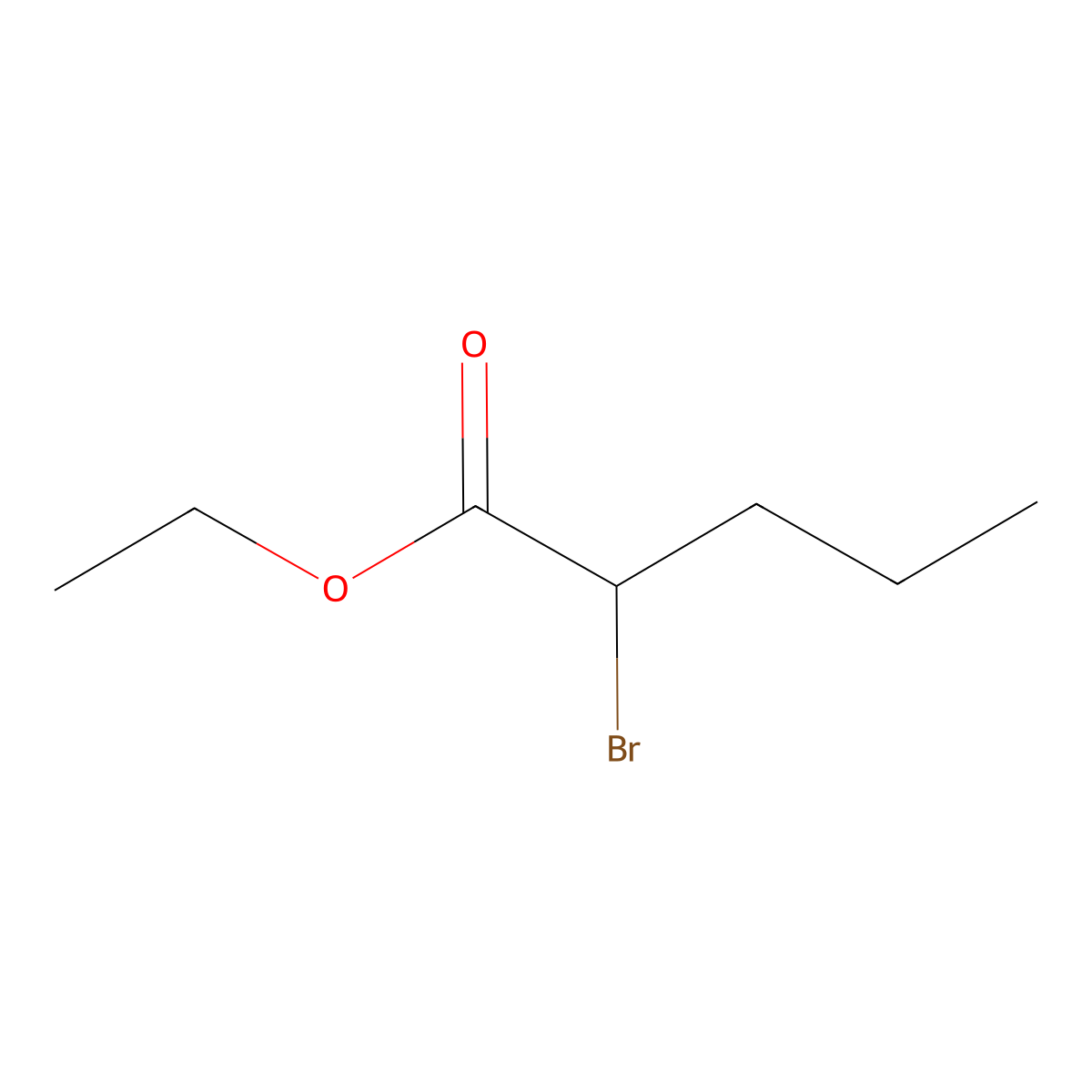 Ethyl 2-bromovalerate molecular structure, CAS 615-83-8