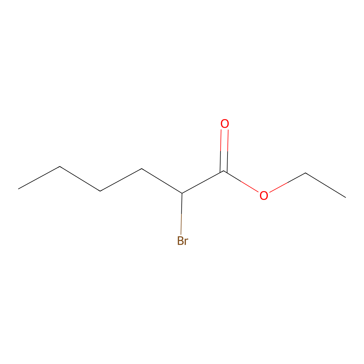 Ethyl 2-bromohexanoate molecular structure, CAS 615-96-3