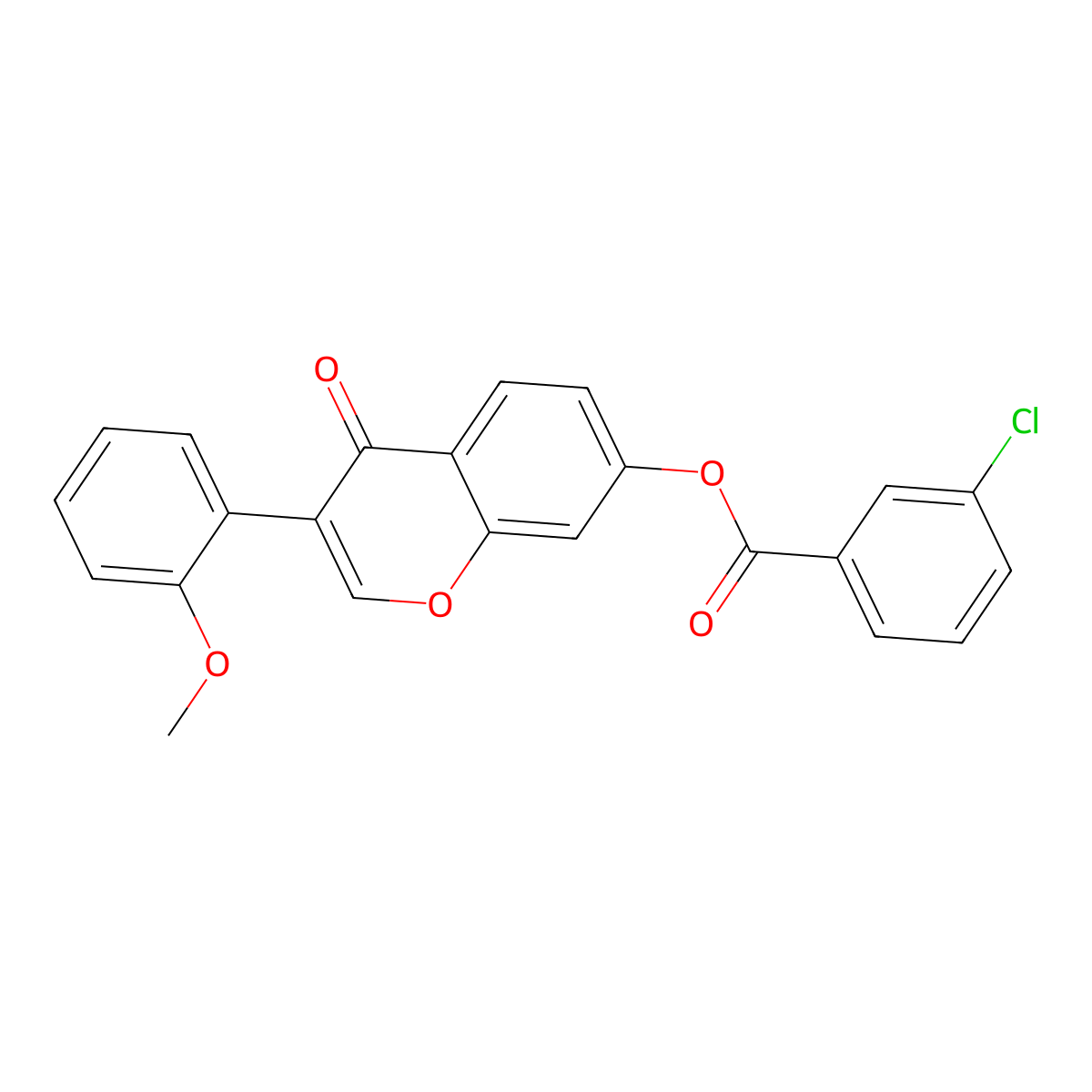 3-(2-methoxyphenyl)-4-oxo-4H-chromen-7-yl 3-chlorobenzoate molecular structure, CAS 6150-15-8