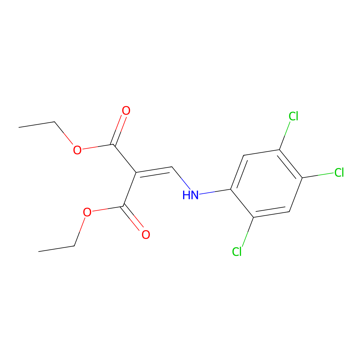 Diethyl 2-[(2,4,5-trichloroanilino)methylidene]propanedioate molecular structure, CAS 6150-42-1