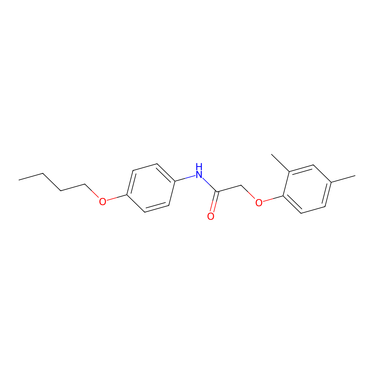 N-(4-butoxyphenyl)-2-(2,4-dimethylphenoxy)acetamide molecular structure, CAS 6150-78-3