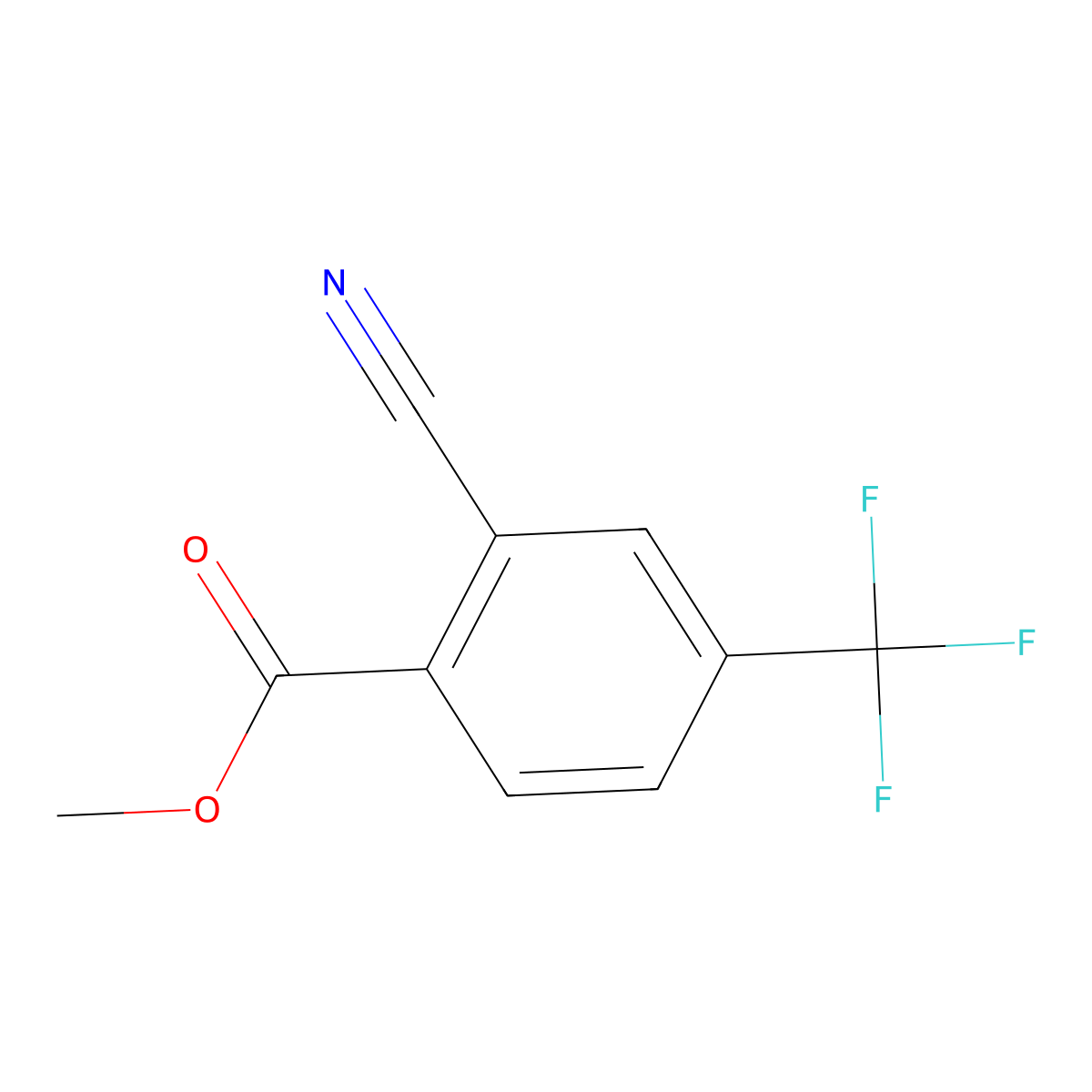 Methyl 2-cyano-4-(trifluoromethyl)benzoate molecular structure, CAS 61500-86-5