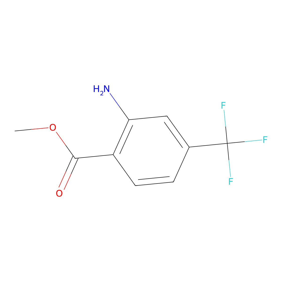 Methyl 2-Amino-4-(trifluoromethyl)benzoate molecular structure, CAS 61500-87-6