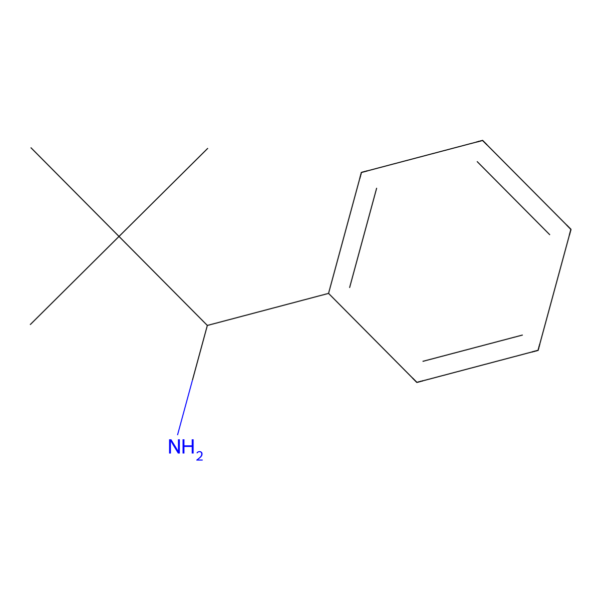 2,2-Dimethyl-1-phenylpropan-1-amine molecular structure, CAS 61501-04-0