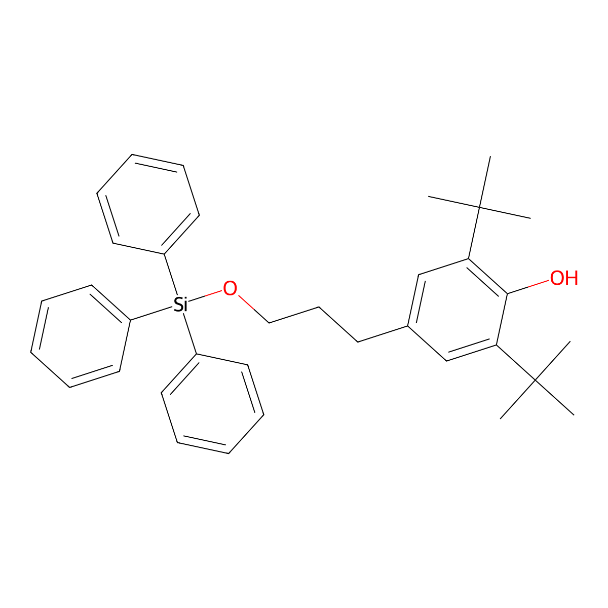 2,6-Di-tert-butyl-4-{3-[(triphenylsilyl)oxy]propyl}phenol molecular structure, CAS 61503-85-3