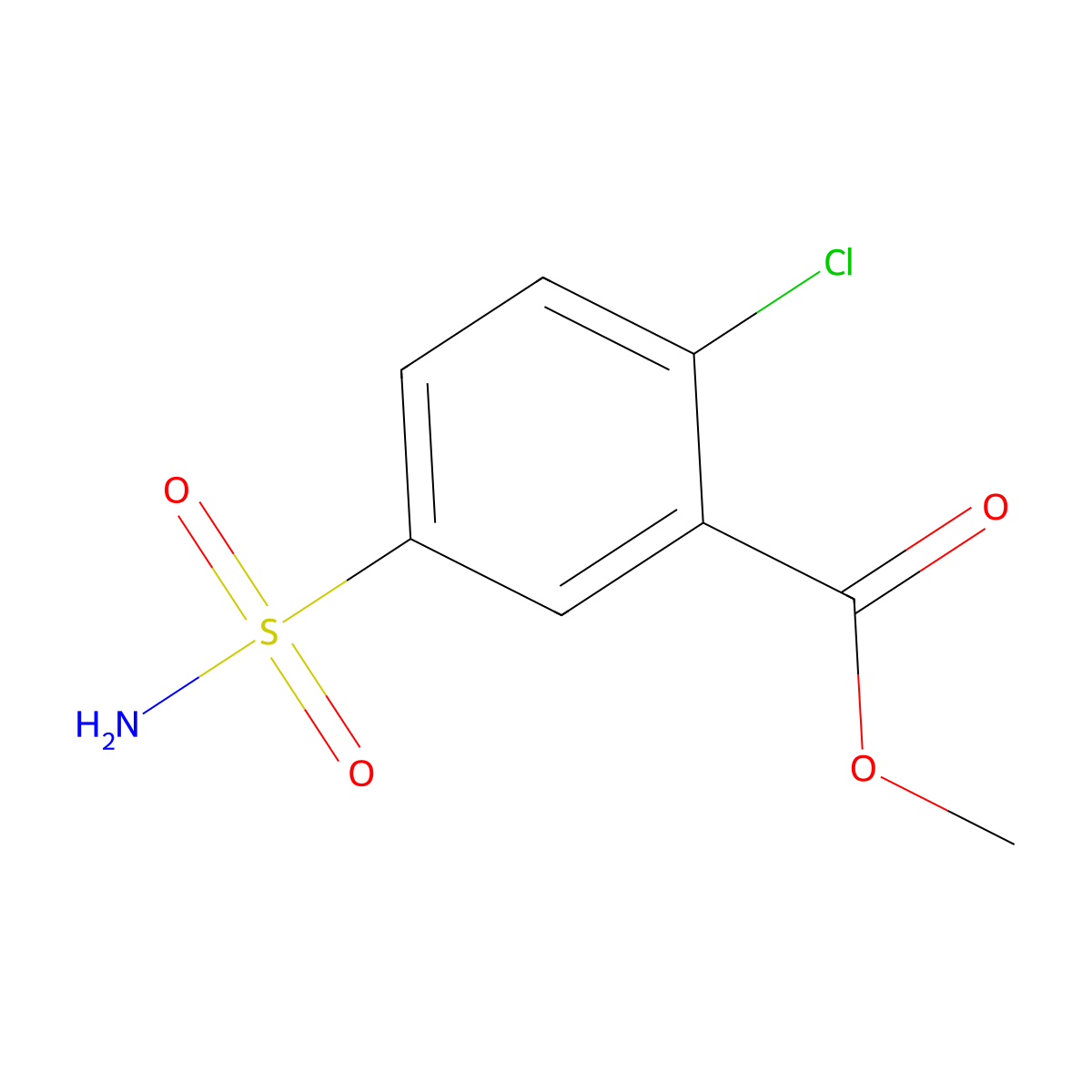 Methyl 2-chloro-5-sulfamoylbenzoate molecular structure, CAS 61508-36-9