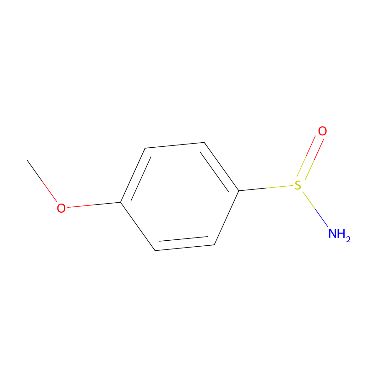 4-Methoxybenzene-1-sulfinamide molecular structure, CAS 61511-68-0
