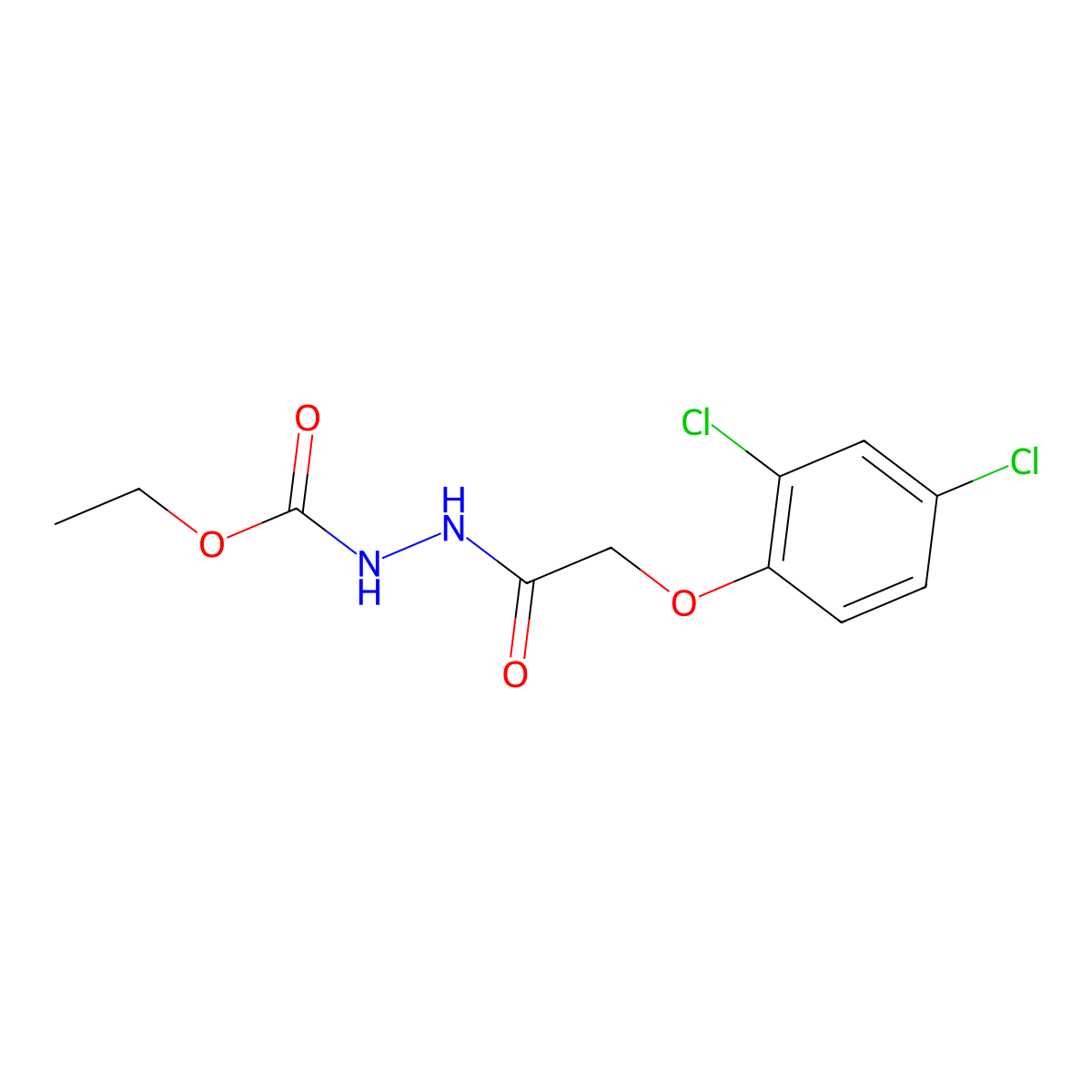 Ethyl 2-[(2,4-dichlorophenoxy)acetyl]hydrazine-1-carboxylate molecular structure, CAS 61511-73-7