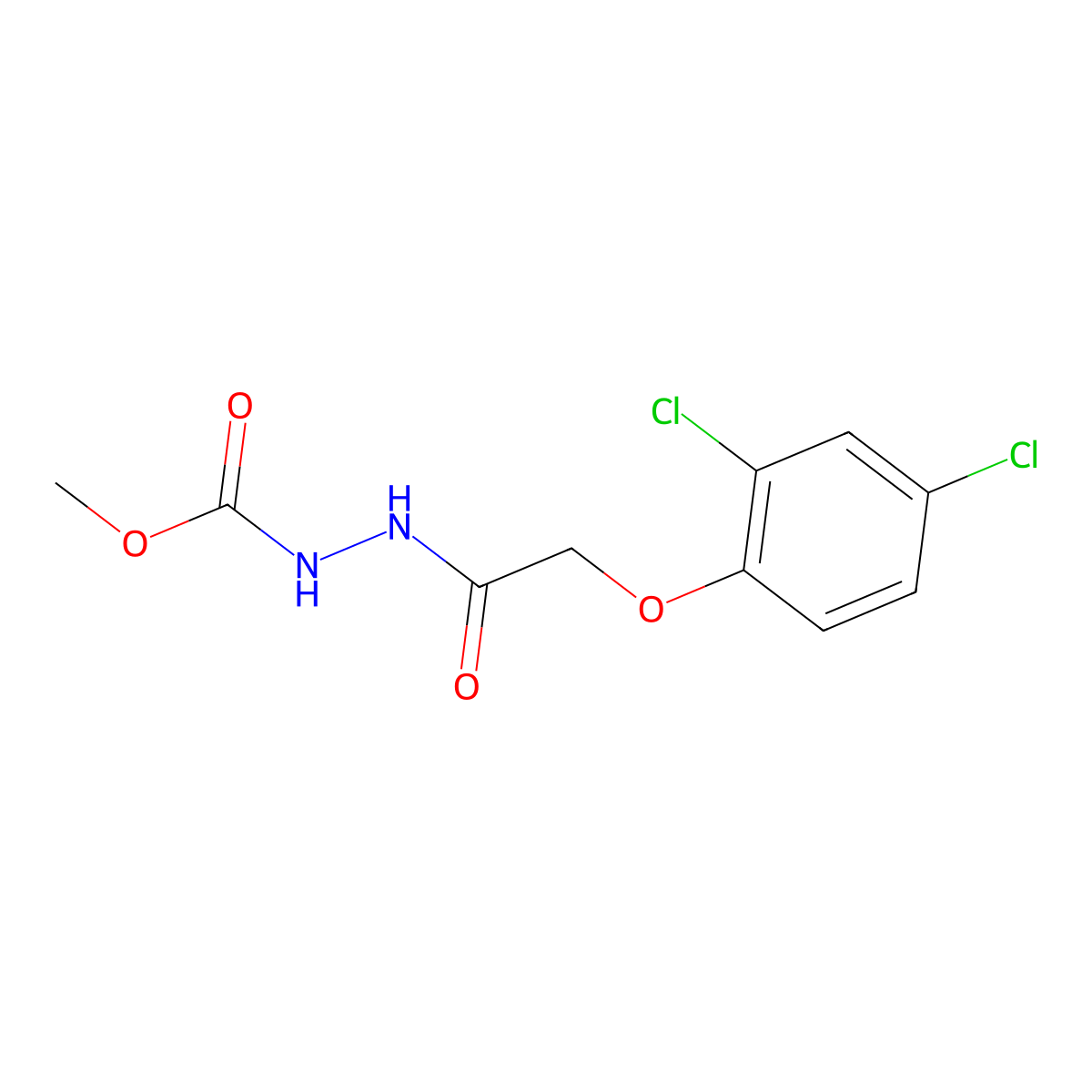 Methyl 2-[(2,4-dichlorophenoxy)acetyl]hydrazinecarboxylate molecular structure, CAS 61511-76-0
