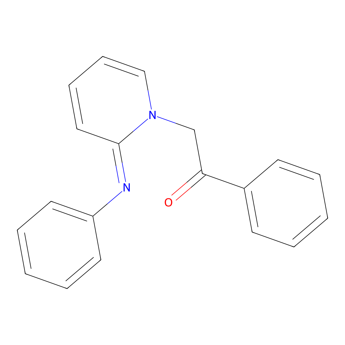1-Phenyl-2-[(2E)-2-(phenylimino)pyridin-1(2H)-yl]ethan-1-one molecular structure, CAS 61514-07-6