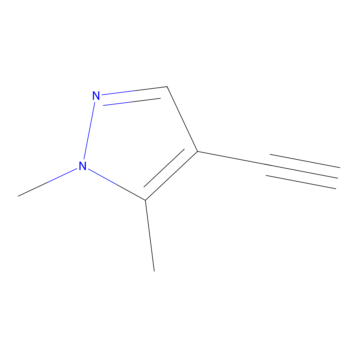 4-Ethynyl-1,5-dimethyl-1H-pyrazole molecular structure, CAS 61514-54-3
