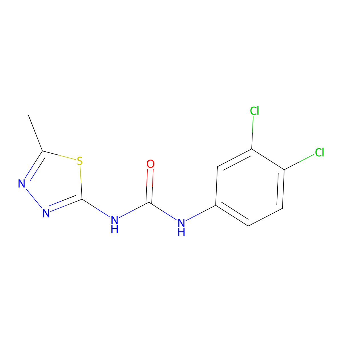 1-(3,4-Dichloro-phenyl)-3-(5-methyl-[1,3,4]thiadiazol-2-yl)-urea molecular structure, CAS 61516-60-7