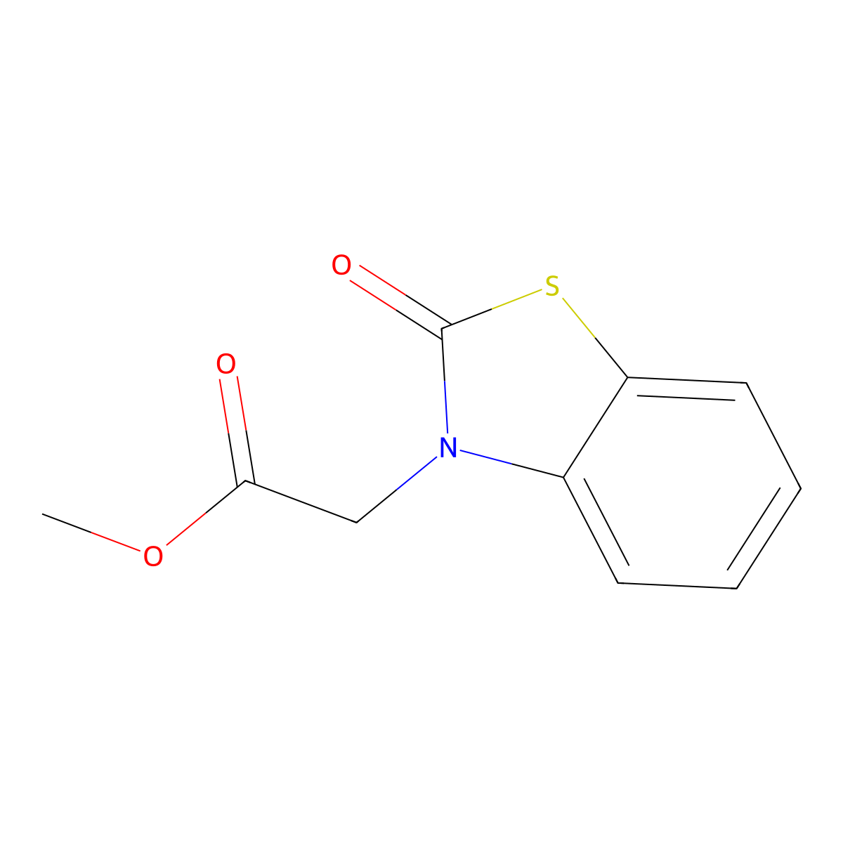 (2-Oxo-benzothiazol-3-yl)-acetic acid methyl ester molecular structure, CAS 61516-70-9
