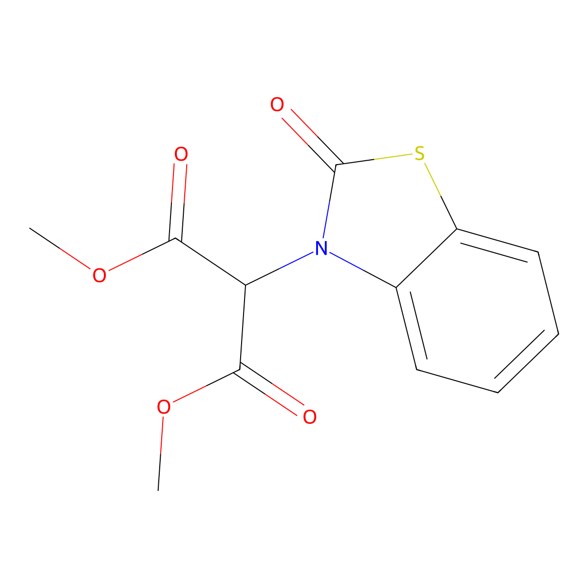 Propanedioic acid, (2-oxo-3(2H)-benzothiazolyl)-, dimethyl ester molecular structure, CAS 61516-71-0