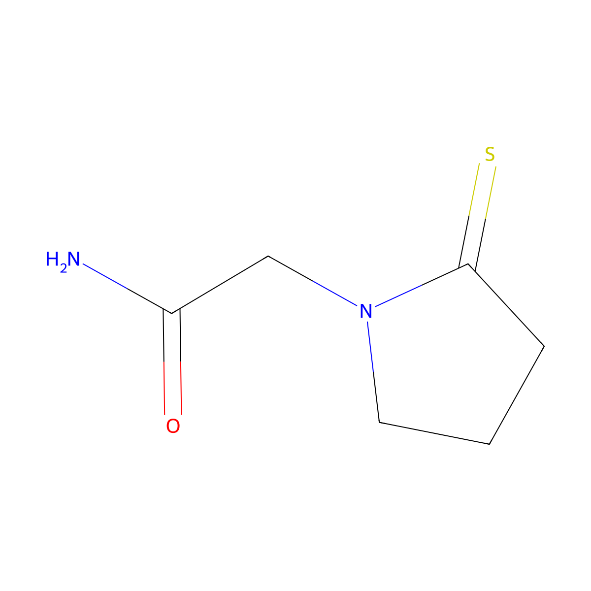 2-Thioxo-1-pyrrolidineacetamide molecular structure, CAS 61516-78-7