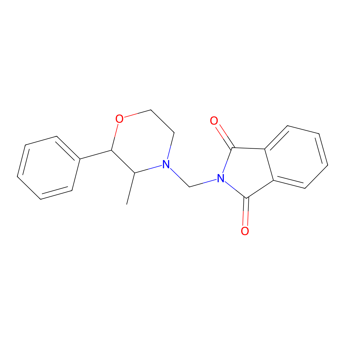 2-[(3-Methyl-2-phenylmorpholin-4-yl)methyl]isoindole-1,3-dione molecular structure, CAS 61517-83-7