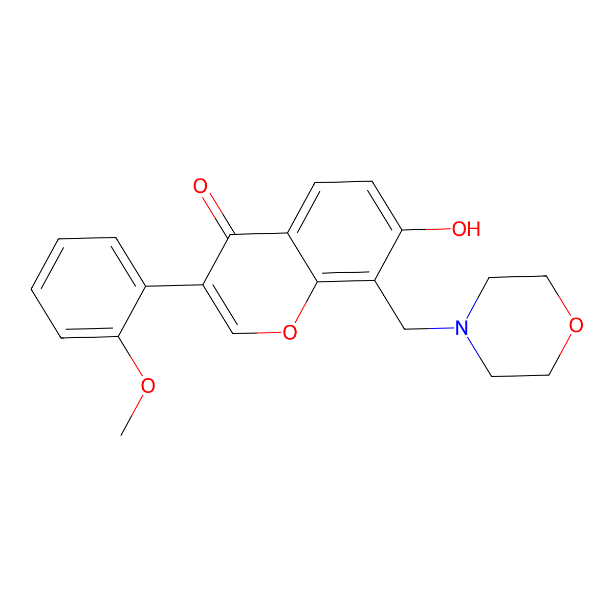 7-Hydroxy-3-(2-methoxy-phenyl)-8-morpholin-4-ylmethyl-chromen-4-one molecular structure, CAS 6152-13-2
