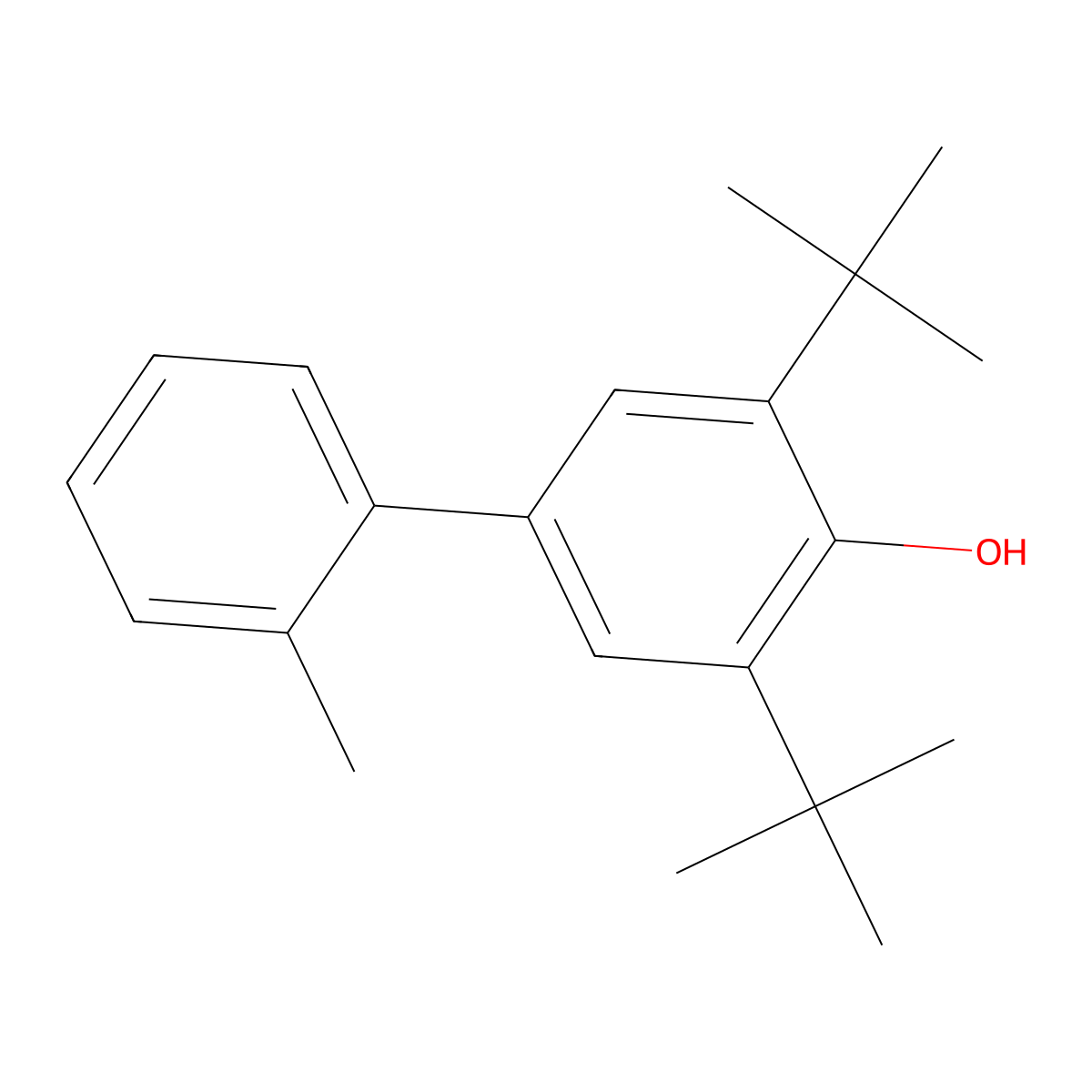[1,1'-Biphenyl]-4-ol, 3,5-bis(1,1-dimethylethyl)-2'-methyl- molecular structure, CAS 6152-15-4