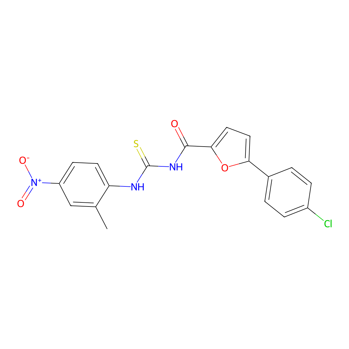 5-(4-chlorophenyl)-N-[(2-methyl-4-nitrophenyl)carbamothioyl]furan-2-carboxamide molecular structure, CAS 6152-68-7