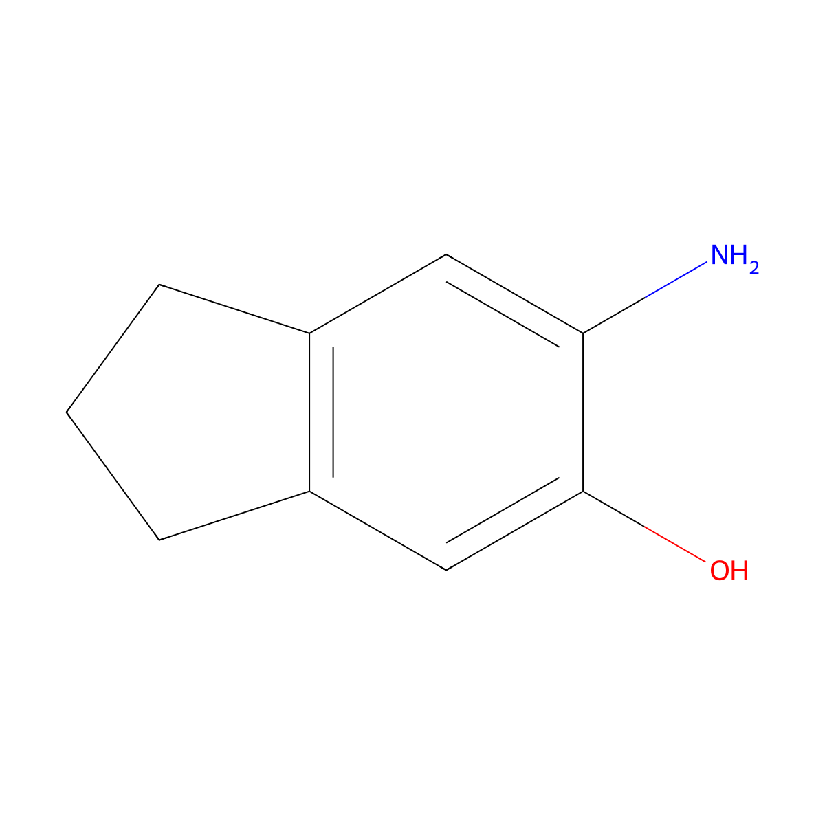 6-amino-2,3-dihydro-1H-inden-5-ol molecular structure, CAS 61520-24-9