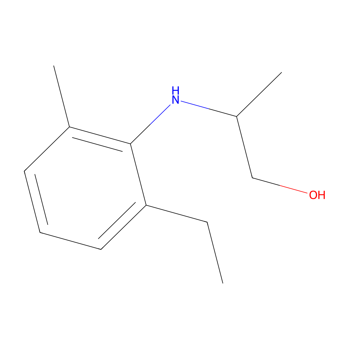 2-[(2-Ethyl-6-methylphenyl)amino]-1-propanol molecular structure, CAS 61520-53-4