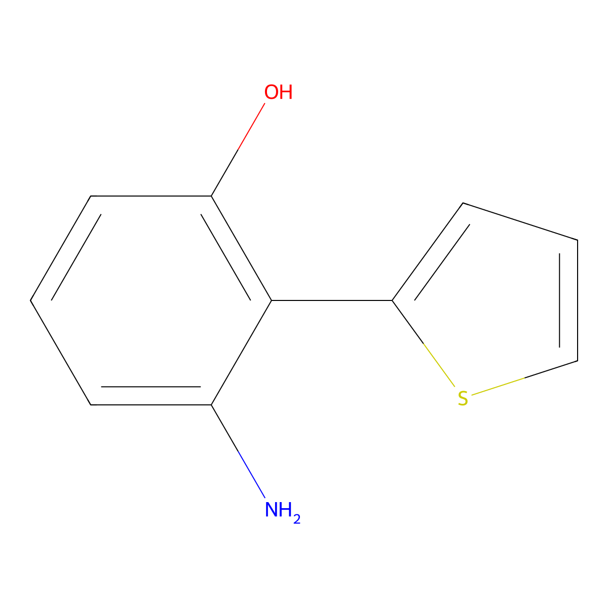 3-Amino-2-thiophen-2-ylphenol molecular structure, CAS 615267-08-8