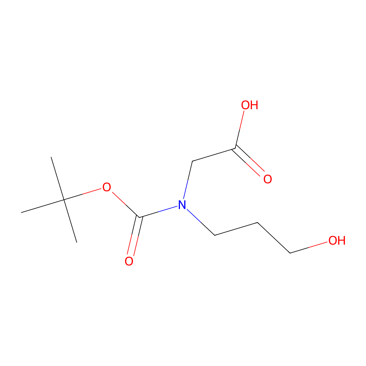 2-{[(Tert-butoxy)carbonyl](3-hydroxypropyl)amino}acetic acid molecular structure, CAS 615268-04-7