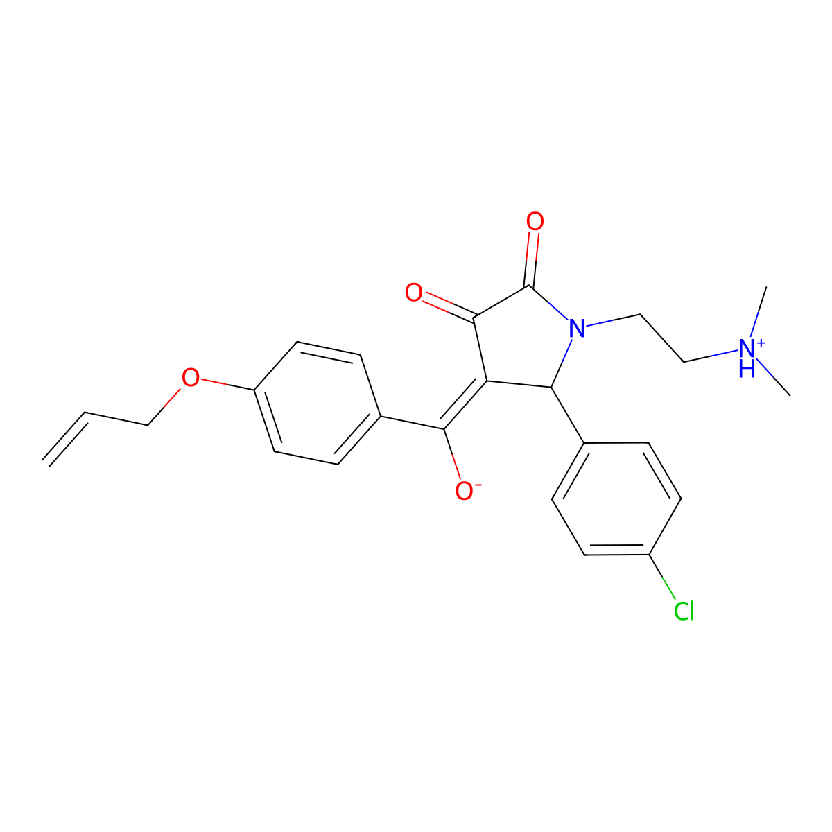 5-(4-chlorophenyl)-1-[2-(dimethylamino)ethyl]-3-hydroxy-4-[4-(prop-2-en-1-yloxy)benzoyl]-2,5-dihydro-1H-pyrrol-2-one molecular structure, CAS 615270-39-8