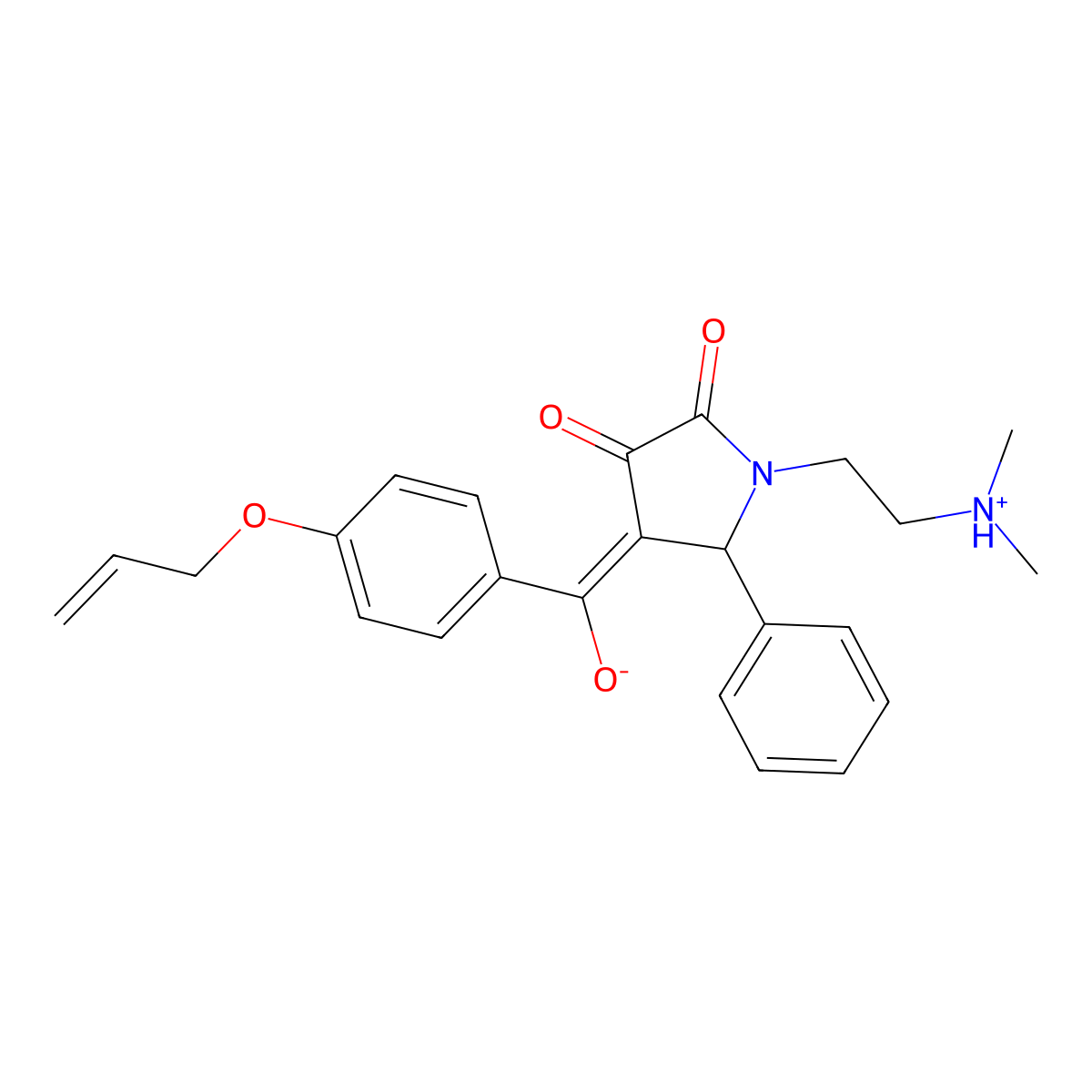 1-[2-(dimethylamino)ethyl]-3-hydroxy-5-phenyl-4-[4-(prop-2-en-1-yloxy)benzoyl]-2,5-dihydro-1H-pyrrol-2-one molecular structure, CAS 615270-40-1
