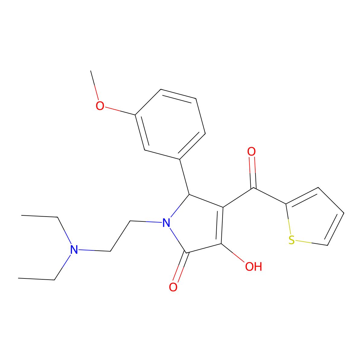 1-[2-(Diethylamino)ethyl]-3-hydroxy-5-(3-methoxyphenyl)-4-(2-thienylcarbonyl)-3-pyrrolin-2-one molecular structure, CAS 615271-97-1